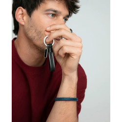 Pulsera Viceroy Hombre Acero Y Piel trenzada azul 14299p01013