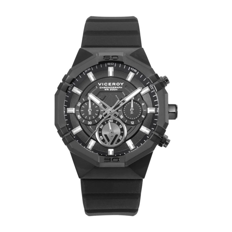 Reloj Viceroy Hombre Bitono Acero Ip Negro Silicona Negro Neo 45017-55