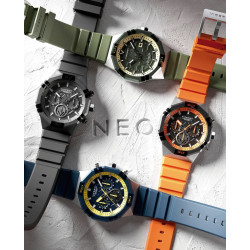 Reloj Viceroy Hombre Bitono Acero Ip Negro Silicona Negro Neo 45017-55