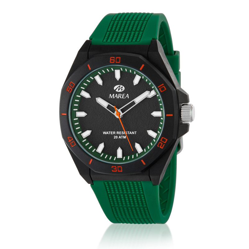 Reloj Marea Sumergible Color Negro y Verde Hombre 43 mm B35378/3