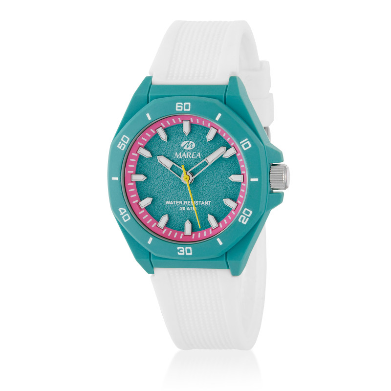 Reloj Marea Sumergible Color Blanco, Fucsia, Verdoso Mujer Silicona B35379/4