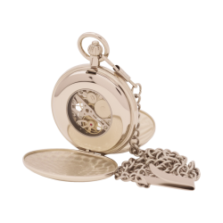Reloj De Bolsillo Minister Mecanico 49.9 mm Doble Tapa con cadena Metal Cromado IPS