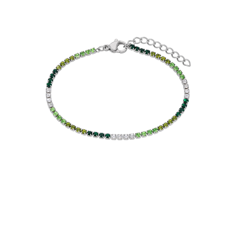 Pulsera Acero Mujer Marea C02303/al Piedras Verdes