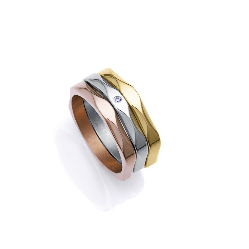 Anillo Acero Y Cristal Viceroy Mujer 14181a01219 Talla 12