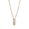 Collar de mujer de acero Ip dorado con perlas naturales 14284c01012