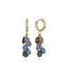 Pendientes de mujer de acero Ip dorado con cadena y piedras naturales 14276e01016