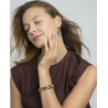 Pendientes de mujer de acero Ip dorado con cadena y piedras naturales 14276e01016