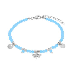 Pulsera Acero Y Piedras...