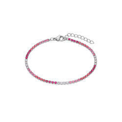 Pulsera Acero Mujer Marea C02303/aj Circonitas Rosas y Blancas
