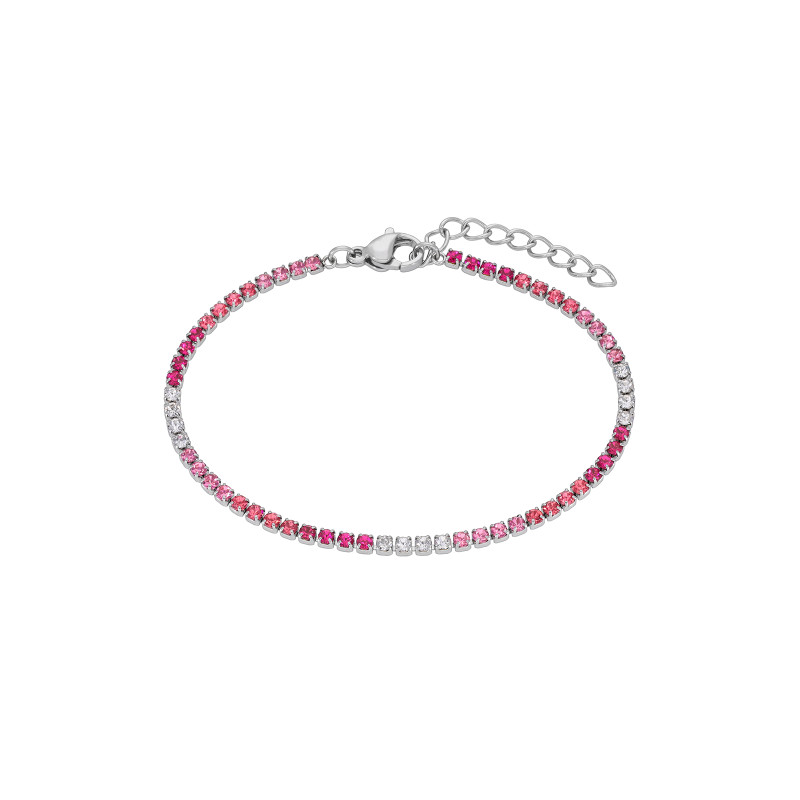 Pulsera Acero Mujer Marea C02303/aj Circonitas Rosas y Blancas