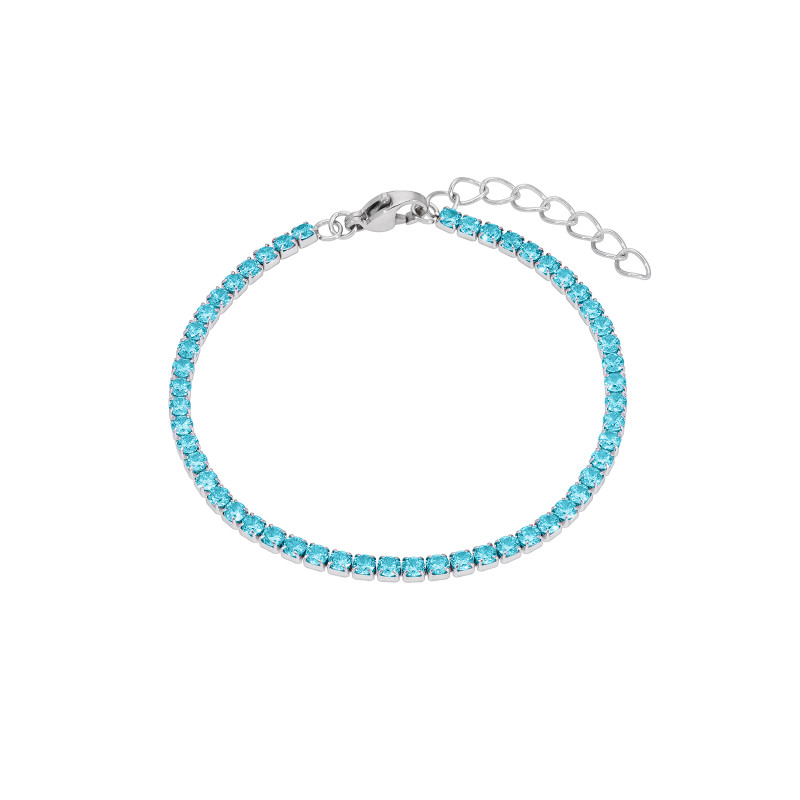 Pulsera Marea Mujer Acero C02303/ac Piedras Azul Claro