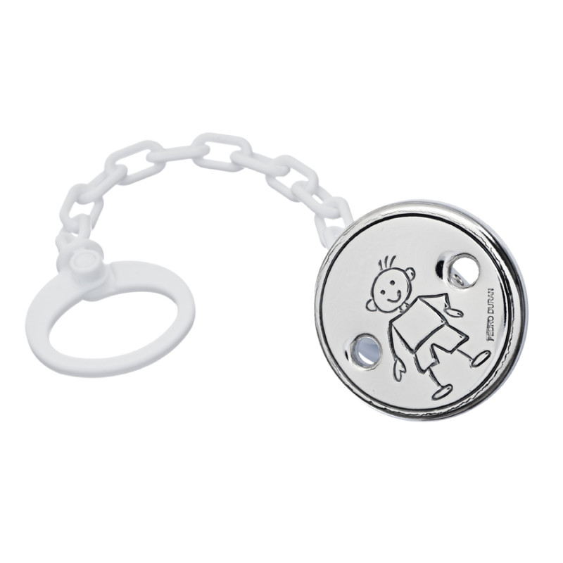 Pinza de Chupete Garabatos niño de Pedro Durán en plateado