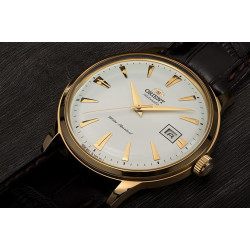 Reloj Orient Hombre Automático FAC00003W0 Esfera Gris Correa de Cuero Marrón 50M