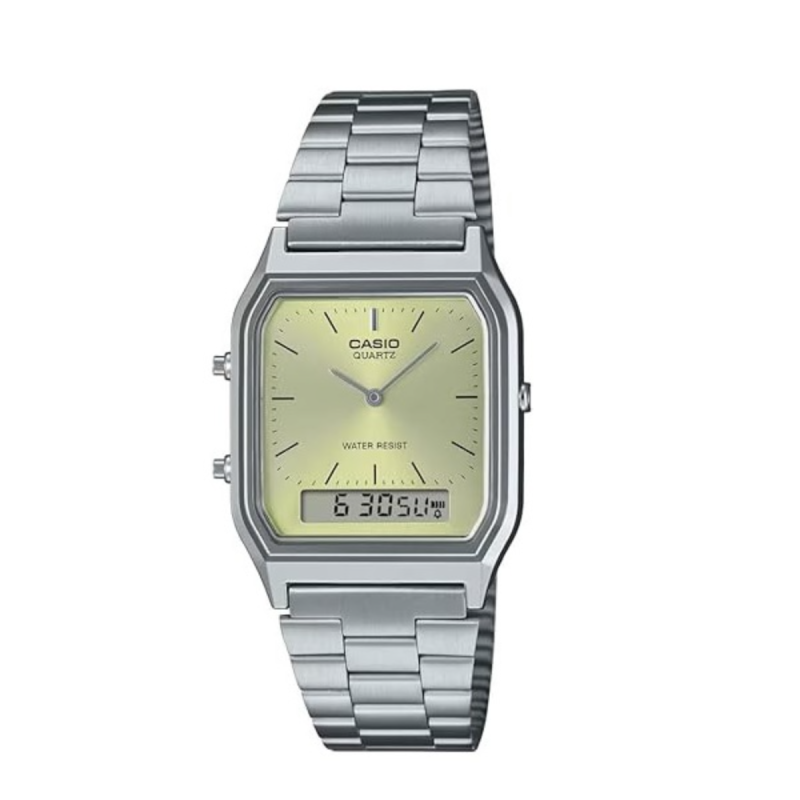 Reloj Casio Vintage  Unisex AQ-230A-9AMQYES Analógico Digital Esfera Verde