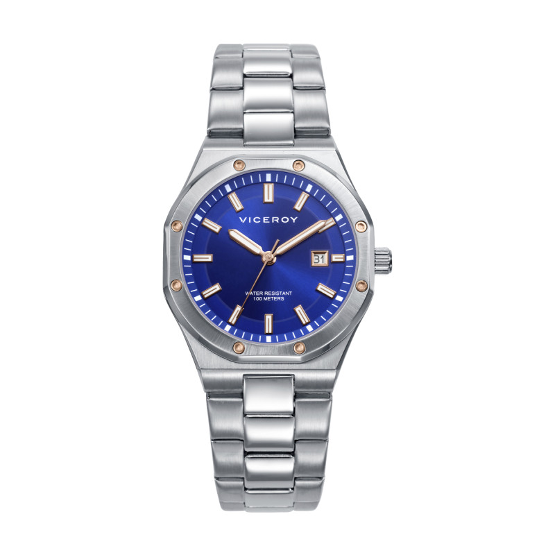 Reloj Viceroy Mujer Acero Bicolor IP Dorado Esfera Azul 33 mm – Deportivo Elegante 10 ATM