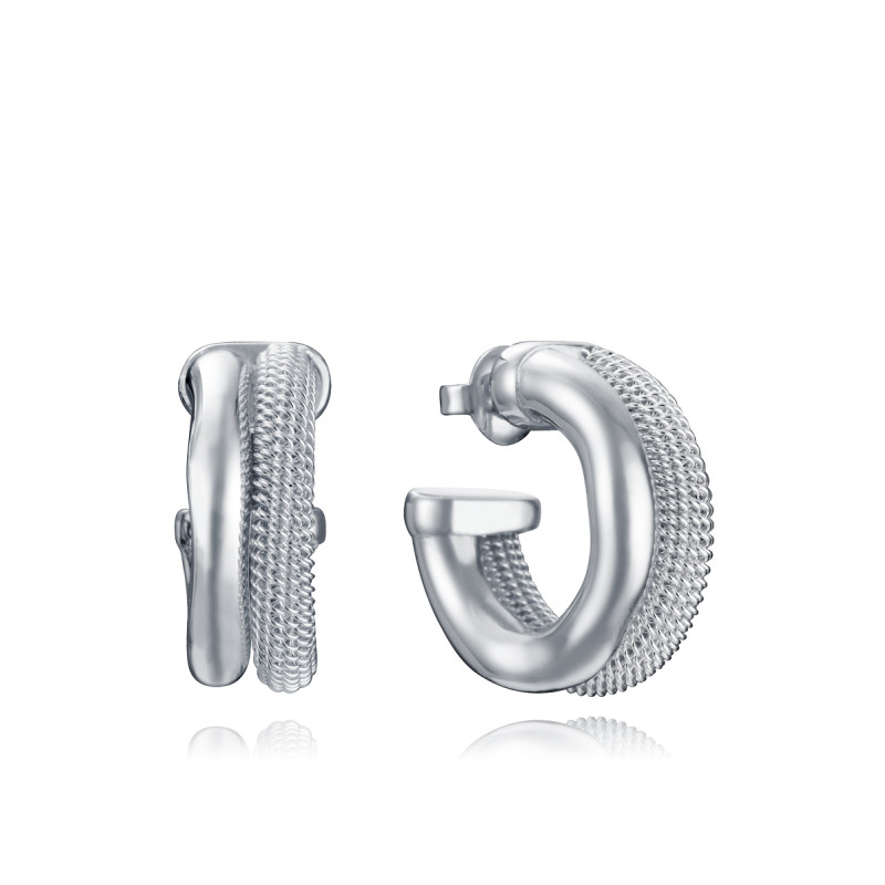 Pendientes Viceroy Mujer Acero 14346E01000 Chapado Plata 3,8 cm
