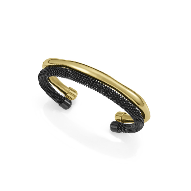 Pulsera Viceroy Mujer Acero 14347P01010 IP Dorado y Negro Bicolor Rígida 6 cm