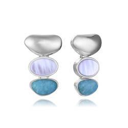 Pendientes Viceroy Mujer Acero 14349E01000 Chapado Plata con Piedra Natural Amazonita 3 cm