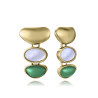 Pendientes Viceroy Mujer Acero IP Dorado y Ágata Verde 14348E01019 – Piedra Natural