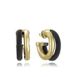 Pendientes Viceroy Mujer Acero IP Dorado y Negro 14347E01020 – Diseño Bicolor
