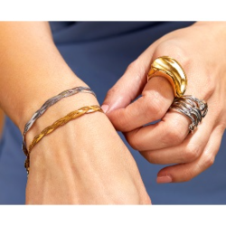 Pulsera Marea Mujer Acero Snake con Circonitas Blancas y Negras C03103/AA