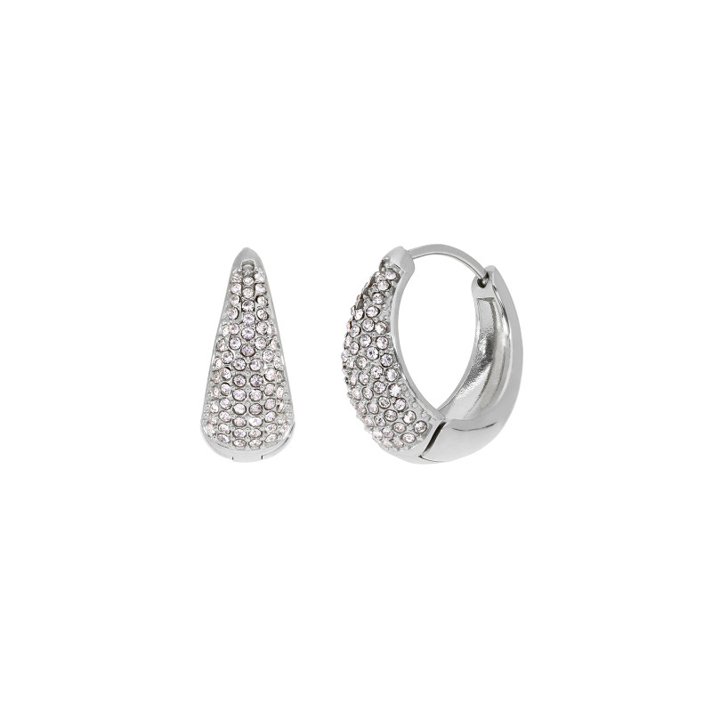 Pendientes Marea Mujer Aro Acero con Circonitas C03101/AE