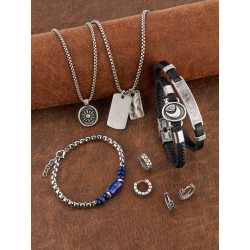 Pendiente Marea Hombre Dorado con Piedra Negra  (Unidad) C00101/6