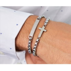 Pendiente Marea Hombre Dorado con Piedra Negra 8 mm C00101/38 (Unidad