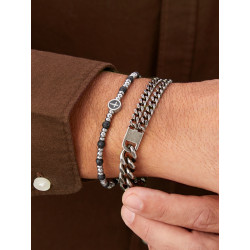 Pulsera Marea Hombre Acero Negra Mate con Cruz 18+3 cm C00103/420