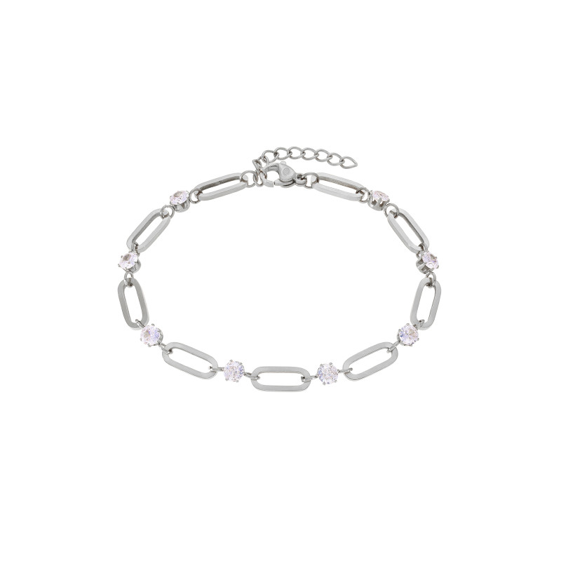 Pulsera Marea Mujer Acero C03103/AC Eslabones con Circonitas Plateada
