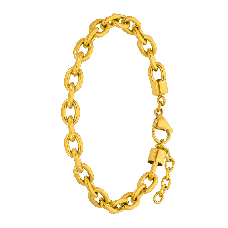 Pulsera Marea Mujer C00103/347, Acero Dorado, 20 cm + 3 cm Alargador, Cierre Mosquetón
