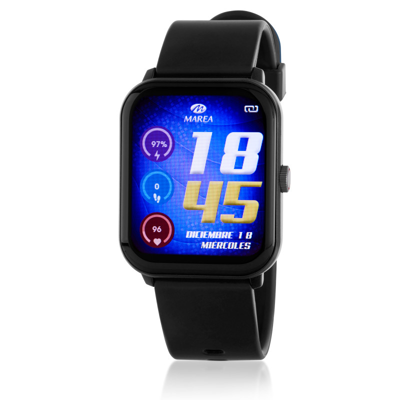 Reloj Marea Smart B59009/1 Negro – Smartwatch Hombre IP68 con Pulsómetro y Pantalla 1.85"