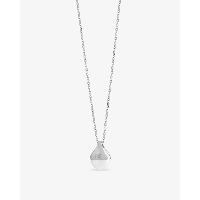 Collar Majorica Perla 10mm Drop Plata de Ley Rodiada – Cadena 40cm con Alargador