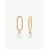 Pendientes Majorica Links Perla 6mm Cortos Plata de Ley Baño Oro 18K – Eslabón Cadena