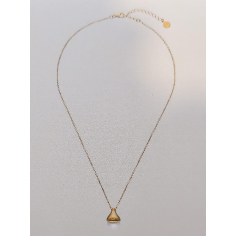 Collar Majorica Plata Dorado con Perla 10 mm Colección Drop 18163.01.1.N40