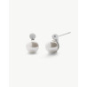Pendientes Majorica Acero con Perla Blanca 8 mm Colección Aura 18146.01.A.E00.906.1