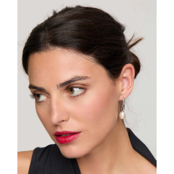 Pendientes Majorica Tender Acero con Perla Barroca Blanca 10mm 18138.01.A.E00