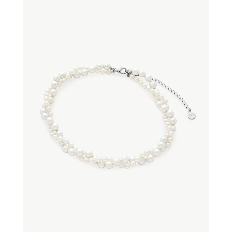 Collar Majorica Plata Essence Doble 4 y 6 mm 18129.01.2.N32