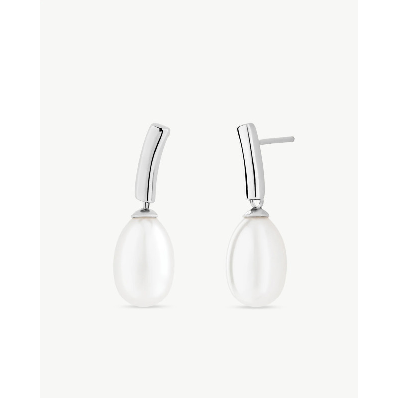 Pendientes Majorica Plata Perla 9 mm Espiga 09288.01.2.E00