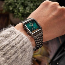 Reloj Casio AQ-230EGG-3AEF – Híbrido Analógico-Digital Hombre, Acero Gris, Estilo Retro, Resistente al Agua