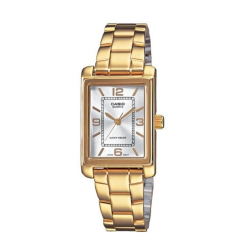 Reloj Casio Mujer Dorado Rectangular LTP-1234PG-7A – Elegancia Clásica