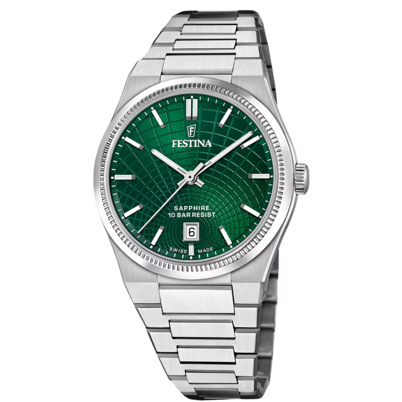 Reloj Festina Swiss Made Rivé F20051/5 Hombre Esfera Verde