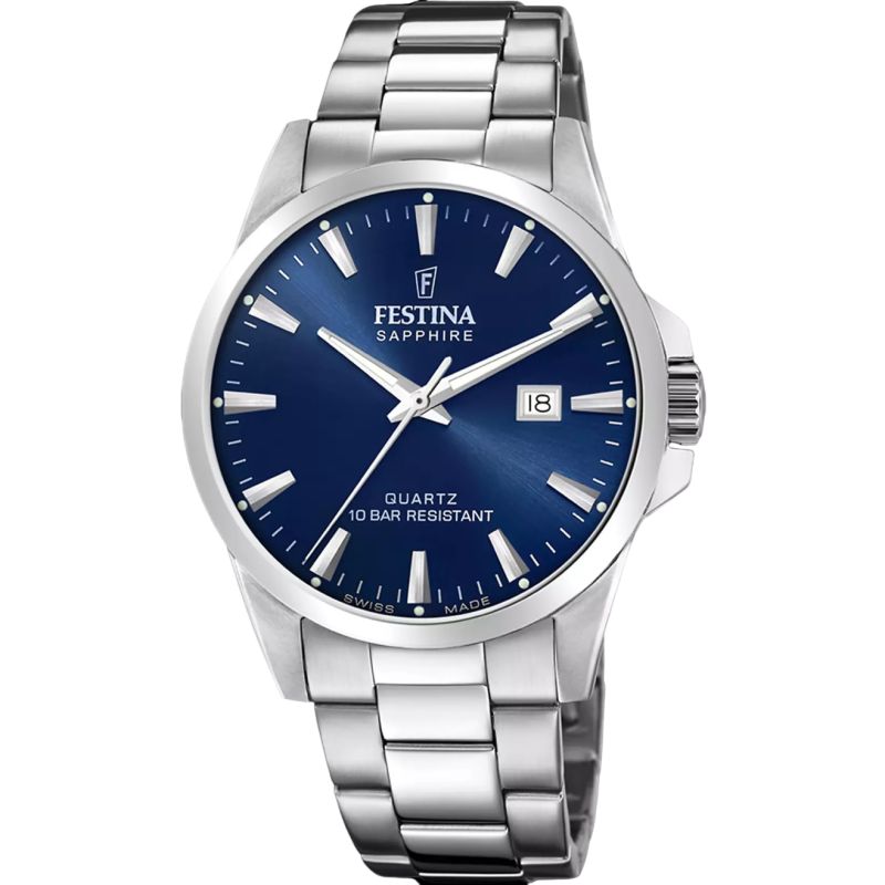 Reloj Festina Hombre F20024/3 Swiss Made Azul Acero Classics