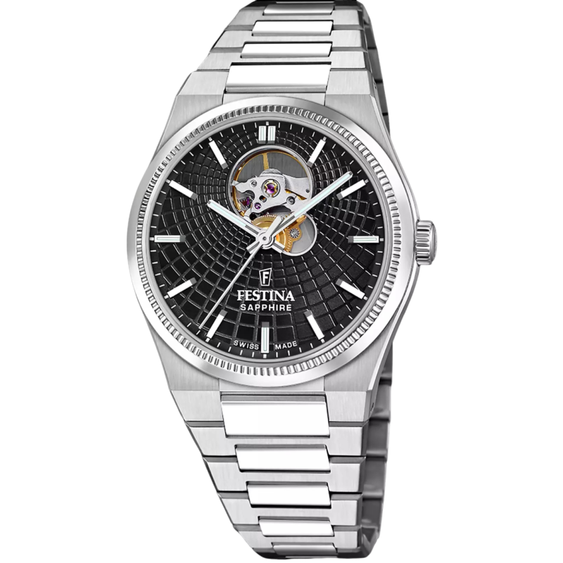 Reloj Festina Hombre F20053/4 Swiss Made Automático Negro Acero Inoxidable