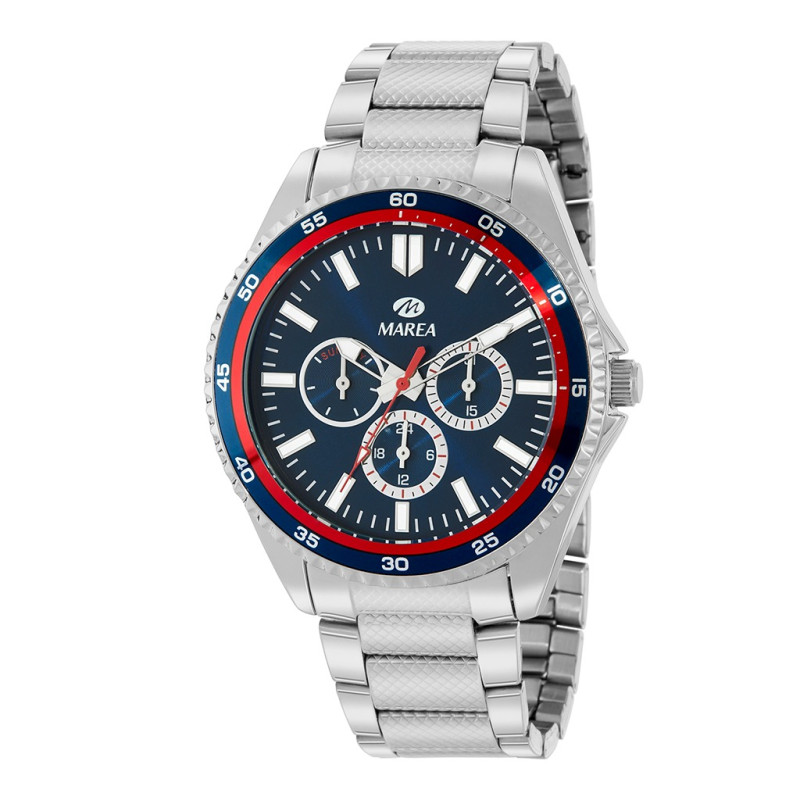 Reloj Marea Hombre B41419/2 Multifunción Acero Azul y Rojo 5ATM