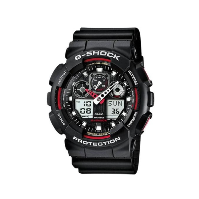 Reloj G-shock Hombre Resistencia Correa Resina Negra Ga-100-1a4er