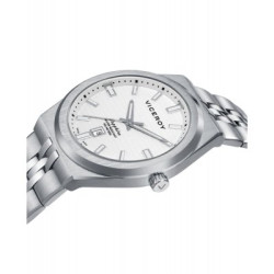Reloj Viceroy Hombre 45115-07 Swiss Made Acero Esfera Blanca Zafiro 100M