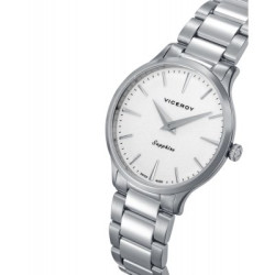 Reloj Viceroy Mujer 45118-07 Swiss Made Acero Esfera Blanca Zafiro 50M