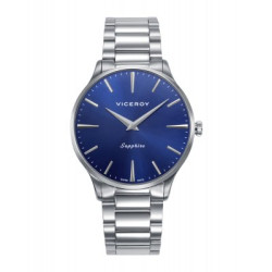 Reloj Viceroy Hombre 45119-37 Swiss Made Acero Esfera Azul Zafiro 50M