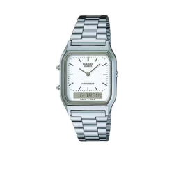 Reloj Casio AQ-230A-7DMQYES Plata · Analógico + Digital · Retro Vintage Unisex